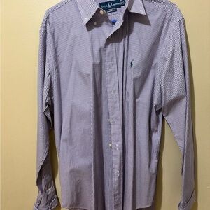 Ralph Lauren Polo - Button Up - Purple with Green Pony Classic Fit Size 16 34/35